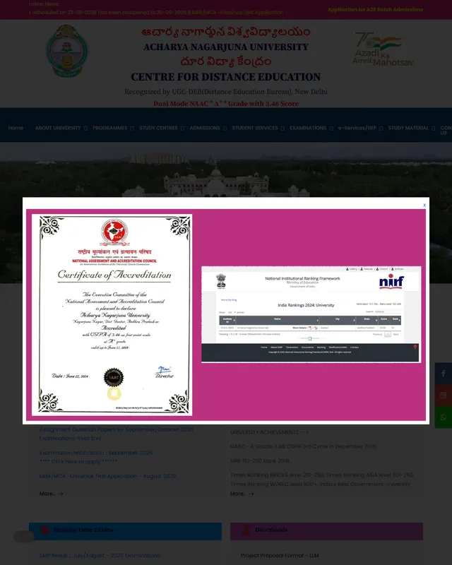 ANU Centre for Distance Education website designed by WebSamrat