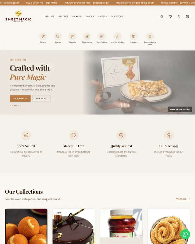 Sweet Magic website designed by WebSamrat